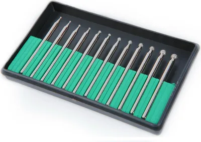 Immagine prodotto di Set-kit frese diamantate,testa sferica per intaglio su legno, lucidatura metalli, incisione, foratura,3 mm 12 pezzi Hbm