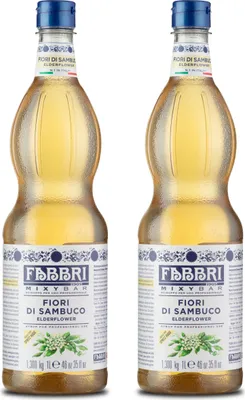 Produktbild von MIXYBAR-HOLUNDERBLÜTE-FABBRI Sirup 2x1L PET-Flasche - sciroppo di fiori di sambuco Italien - ohne Aroma- Farb- & Konservierungsmittel