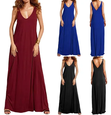 Imagen del producto de Elzusha - Vestido tipo camiseta de algodón para mujer, ideal para el verano