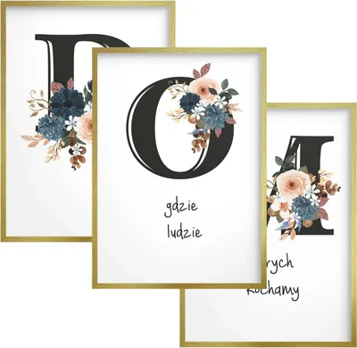 Produktbild von Bilder Poster Goldrahmen Triptychon Home Wanddekoration für das Wohnzimmer