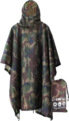 Productafbeelding van Multifunctionele regenomhangponcho met capuchon, waterdichte regenjas, tentonderlegger, zonweringzeil, perfect voor outdoor-activiteiten