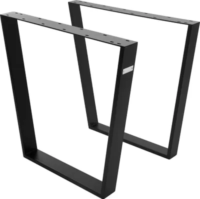Obrázek produktu pro ML-Design sada 2 lichoběžníkových stolových nohou 75x72 cm, černá, profil 8x2 cm, práškově lakovaná ocel, průmyslový design, kovový rám stolu