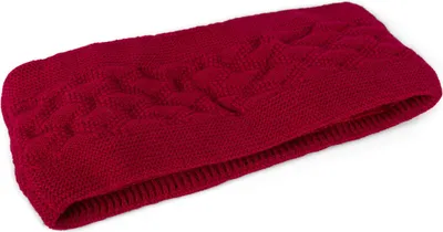 Produktbild von styleBREAKER Damen Strick Stirnband einfarbig mit Karo Muster, Thermo Fleece Futter, Winter Headband Uni 04026061