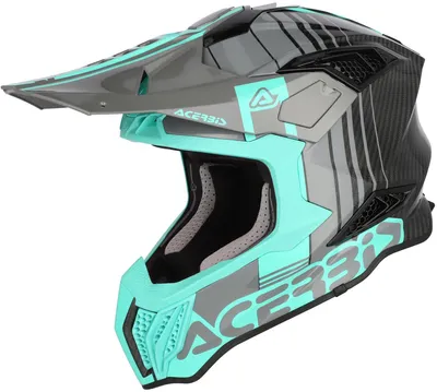 Zdjęcie produktu dla Kask motocrossowy Acerbis Airstrike-C Graphic Carbon, czarny/turkusowy, rozmiar L (59/60)