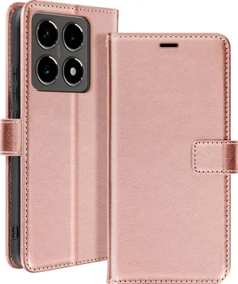 Produktbild von Mayaxess, Xiaomi 14T Pro Wallet Case Standfunktion mit Handschlaufe, Champagnerrosa