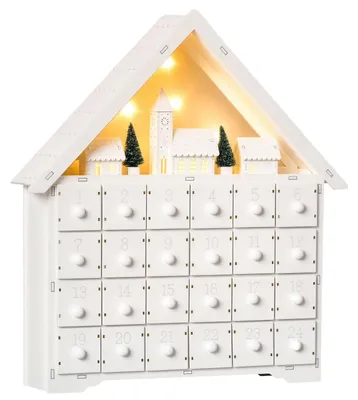Produktbild von Adventskalender Weichnachtsdekoration Weihnachtsdeko 24 Schubladen LED, für Weihnachten Tischdeko