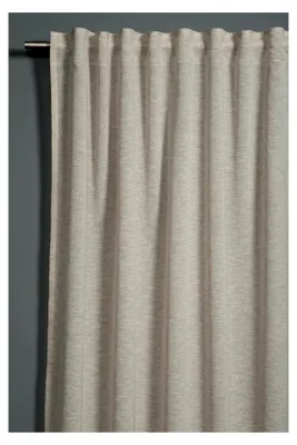 Produktbild von Fertiggardine mit Gardinenband, Leinenoptik, Beige, 140 x 245 cm, Blickdicht und Lichtdurchlässig