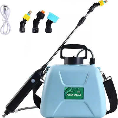 Produktbild von Elektrischer Drucksprüher, 8L 2400mAh Gartensprüher, Teleskop-Sprühpistole, wiederaufladbar, mit Düsen, für die Reinigung durch Sprühen von Gartenpflanzen,Blau