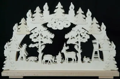 Produktbild von Schwibbogen mit Waldtieren und Beleuchtung BxHxT 50x29x7cm NEU