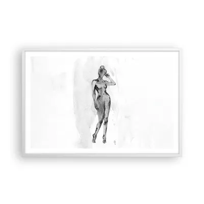 Produktbild von Gerahmtes Poster - Weißer Rahmen - Nacktheit Frau Körper - 91,5x61 cm - Wand Bild - Wanddeko - Wandbilder - Kunstposter - Wandposter - Bilderrahmen - Bilder - Kunstdruck - P2WAA91x61-5075