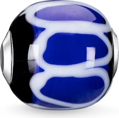 Immagine prodotto di Thomas Sabo K0251-017-1 Karma Bead in vetro nero blu bianco argento sterling