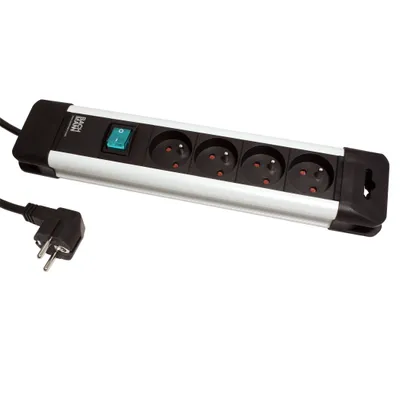 Obrázek produktu pro BACHMANN Vícenásobná zásuvka 230V/16A, 4x zásuvka CZ, vypínač, 2m (19.07.1006)