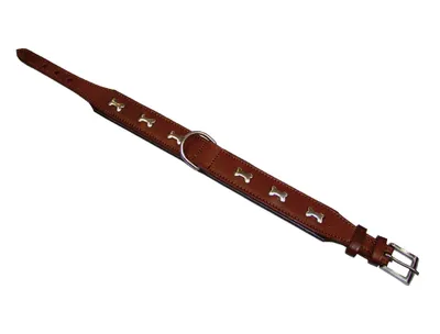 Produktbild von Leder Halsband "CERRO", schwarz/braun, 40cm