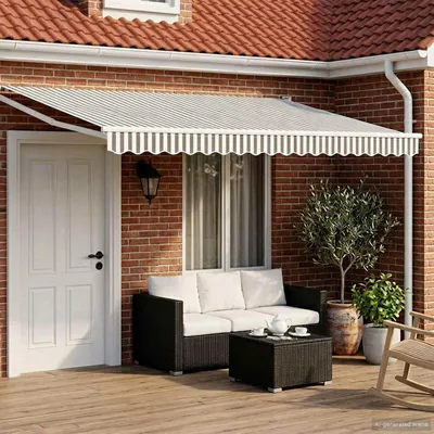 Immagine prodotto di Tenda da sole estensibile vidaXL, antracite e bianco, 4 x 2 m