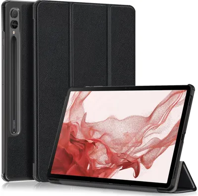Produktbild von Mobigear Dreifach-Faltetui für Tablet, passend für Samsung Galaxy Tab S9 Plus, Klapphülle mit Stifthalter - Schwarz