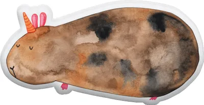 Produktbild von Mr. & Mrs. Panda Kissen Plüschtier Einhorn Meerschweinchen 25 cm - Weiß - Geschenk, Unicorn, Einhörner, Kuschelkissen, Zierkissen, Meerschwein, Meerhörnchen, Dekokissen
