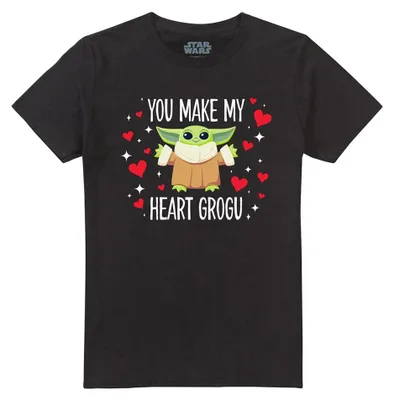 Image de T-shirt Star Wars - "You Make My Heart" - Unie Homme/Femme, en coton ring-spun, modèle TV34846 (Taille L) (Noir)