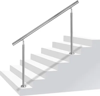 Produktbild von Treppengeländer 200cm Edelstahl Handlauf mit Pfosten Geländer Außen-Innen Eingangsgeländer ür Treppen Wand Treppenhandlauf inkl. Montagematerial, 0 Pfosten CEEDIR