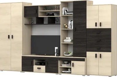Produktbild von Wohnwand Anbauwand Schrankwand Nelly mit TV-Lowboard