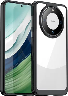 Produktbild von Schutzhülle für Huawei Mate 60 Klar Rückseite Stoßfeste TPU Silikon Bumper Hülle Schwarz