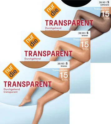 Produktbild von NUR DIE 3-Pack Strumpfhose Transparent 15 DEN - bronze/schwarz - Größe 40-44