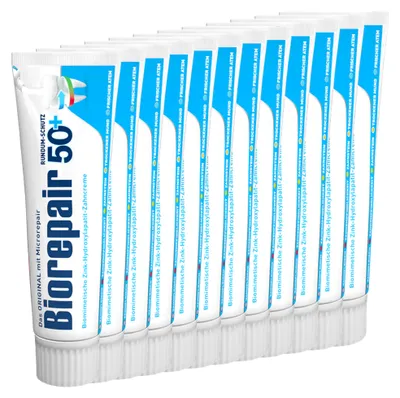 Produktbild von Biorepair Complete Protection 50+ Zahncreme 12x75 ml fluoridfrei, KI-generiertes Bild