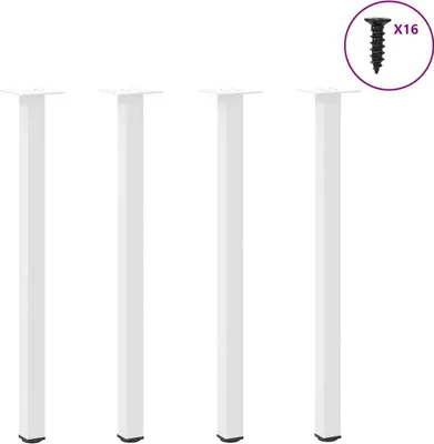 Produktbild von Konsolentischbeine 4 Stk. Weiß 72-74 cm Stahl