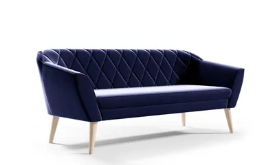 Produktbild von Sofello Couchgarnitur 3 Sitzer Sofa + Hocker hohe Holzbeine moderne Steppung Sofa mit Hocker Samt Velour