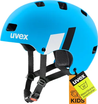 Produktbild von uvex Kid 3 robust Fahrradhelm Kinder mit Etikett Auswahl blau matt 51-55 cm