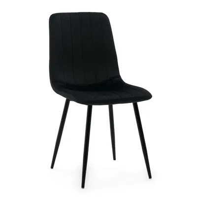 Produktbild von NEW HOME Stuhl GELA Esszimmerstuhl gepolsterter Wohnzimmerstuhl mit Steppung - schwarz - moderne Samt Velours Möbel