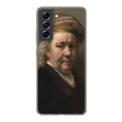 Produktbild von MuchoWow® Handyhülle Schutzhülle Hülle für Samsung Galaxy S21 FE Selbstbildnis - Gemälde von Rembrandt van Rijn Silikon Softcase Handy Hülle - Mobiltelefonhülle