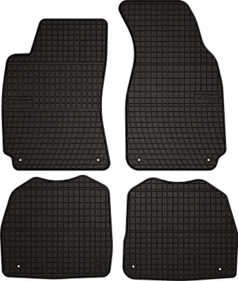 Produktbild von Gummifußmatten passend für Skoda Superb I (Limousine, Bj. 2001-2008) – schwarz, passgenau, mit Befestigungen set 4 Stk. - Gummi-Automatten