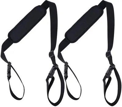 Image de Ensemble Unyqoos® composé de 2 sangles réglables pour chaises pliantes et sacs à dos, en polyester, avec coussinets rembourrés pour les épaules, fermeture à boucle sécurisée, idéal pour une utilisation en extérieur