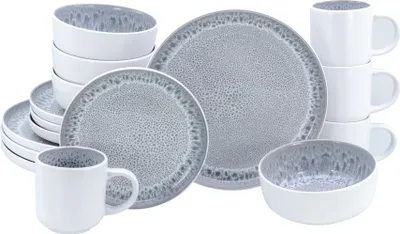 Produktbild von CreaTable, 24888, Nordic Fjord Stone Weiss, Kombiservice 16-tlg, Steinzeug