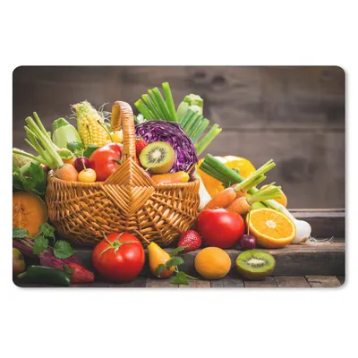 Produktbild von MuchoWow® Schreibtischunterlage Obstkorb - Obst - Gemüse 60x40 cm - XXL Mauspad - Großes Mauspad