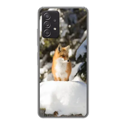 Produktbild von MuchoWow® Handyhülle Schutzhülle Hülle für Samsung galaxy a73 Fuchs - Schnee - Baum Silikon Softcase Handy Hülle - Handyhülle