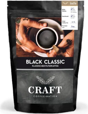 Produktbild von Kaffee CRAFT Black Classic von Coffee-Nation, 250g Bohnen