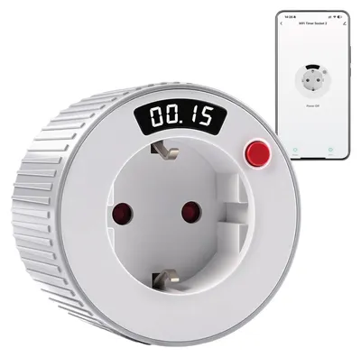 Image de Prise intelligente avec Wi-Fi, minuterie, écran LED, 16 A, 3680 W