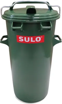 Produktbild von Runde 50 L Mülltonne Farbe grün Retro Tonne Mülleimer Abfalltonne mit ALU-Bügel (50 Sulo grün m.B.)