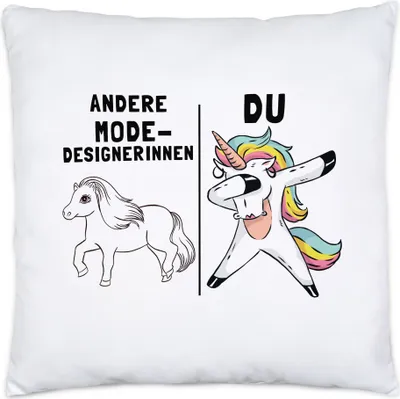 Produktbild von Andere Modedesignerinnen Du Kissen Inkl. Füllung Pferd Einhorn Humor Lustig Unicorn Geschenk Apotheke