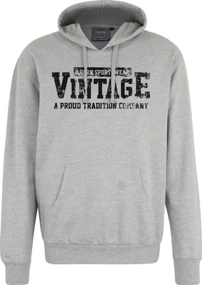 Produktbild von Übergrößen Kapuzen-Sweatshirt AHORN SPORTSWEAR Vintage schwarz Graumeliert 6XL