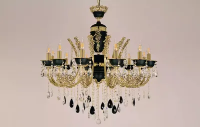 Zdjęcie produktu dla Lampe Kronleuchter Deckenleuchter Luxus Deckenlampe Lüster Kristall Schwarz