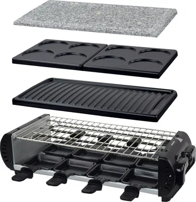 Produktbild von Syntrox Germany Raclette 8 Personen 4 Platten Heißer Stein 1200W schwarz
