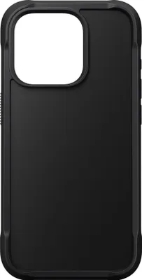 A black phone case is shown against a white background.