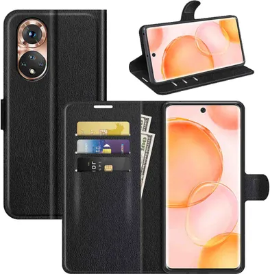 Immagine prodotto di Per Honor 50 Pro Custodia del telefono cellulare Custodia nera Copertura in pelle artificiale Custodia protettiva