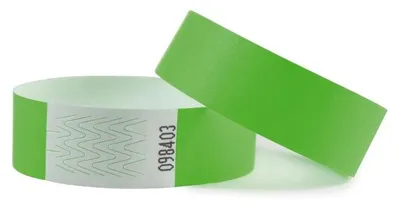 Produktbild von CombiCraft Tyvek Einlassbänder Neongrün – 200 Stück