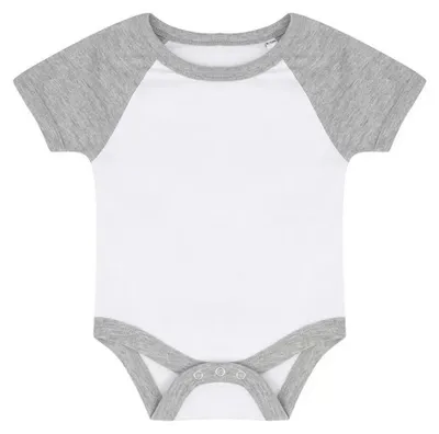 Image de Larkwood - Body pour bébé à manches courtes LT5602 (86) (blanc/gris chiné)