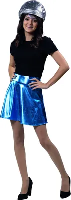 Produktbild von Rock Folie blau Disco Party Karneval, Groesse:38/40