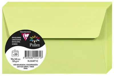 Produktbild von Clairefontaine 55471C, Grün, 120 g/m², 140 mm, 90 mm, Forest Stewardship Council (FSC), Frankreich