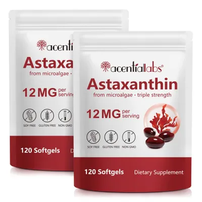 Produktbild von Astaxanthin Hochdosiert Antioxidans Immunsystem Algenextrakt 2x 120 Softgels VEGAN